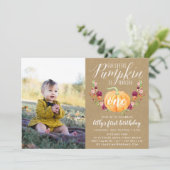オータムパンプキンカスタムエイジ誕生日パーティーの写真 招待状 (スタンド正面)