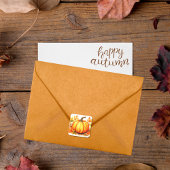 オータムパンプキンステッカー - 秋と感謝祭のシール スクエアシール