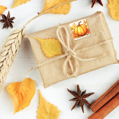 オータムパンプキンステッカー - 秋と感謝祭のシール スクエアシール