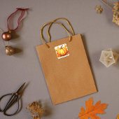 オータムパンプキンステッカー - 秋と感謝祭のシール スクエアシール