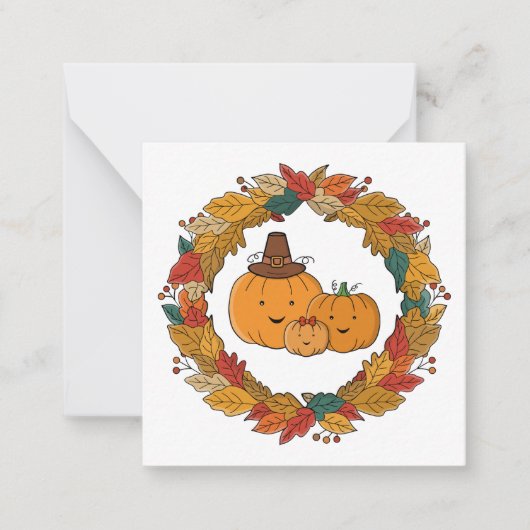 オータムパンプキンファミリーリース ノートカード (正面)