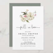 オータムパンプキンフローラセージグリーンブライダルシャワー 招待状 (正面/裏面)