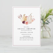 オータムパンプキンフローラ赤面ピンクブライダルシャワー 招待状 (スタンド正面)