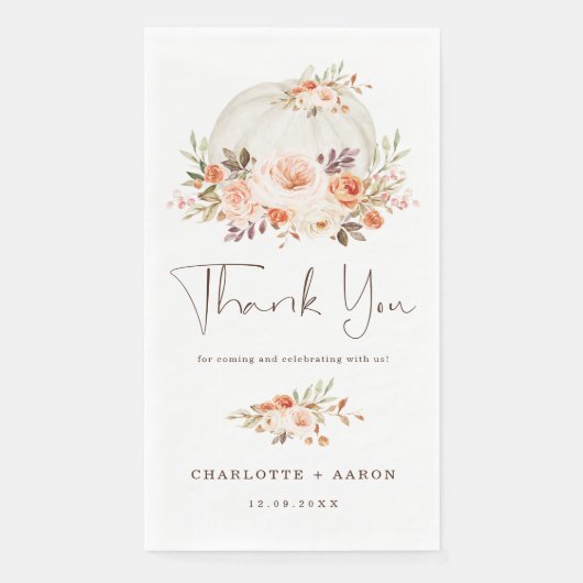 オータムパンプキンベイビーシャワーブラッシュアプリコットフラワル (正面)