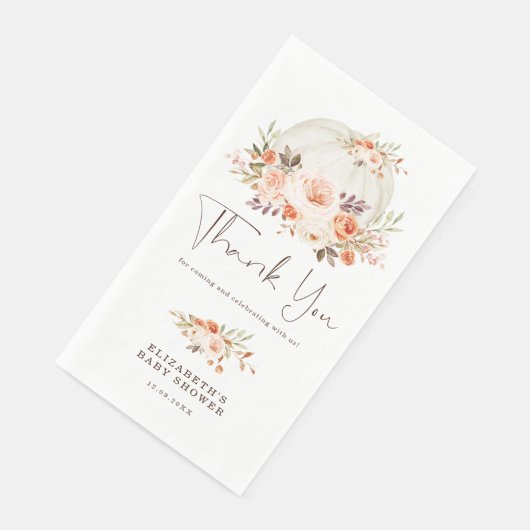 オータムパンプキンベイビーシャワーブラッシュアプリコットフラワーズ (コーナー)