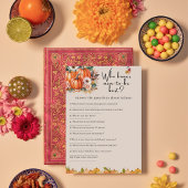 オータムパンプキンベイビーシャワーママゲームカード 招待状