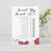 オータムパンプキン両面プリント ブライダルシャワーゲームカード 招待状 (スタンド正面)