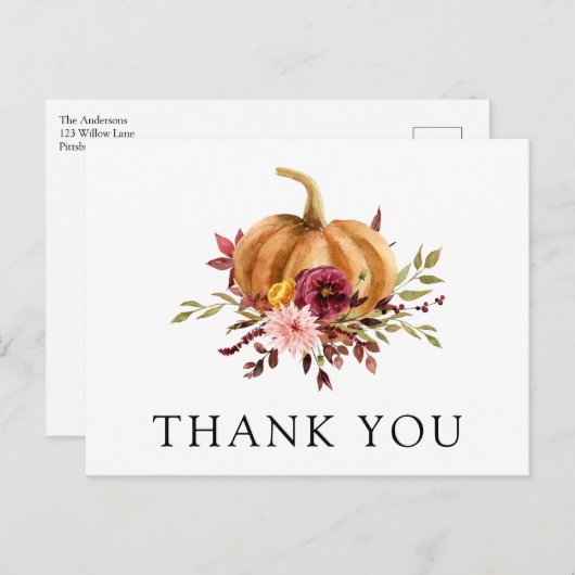 オータムパンプキン感謝ポストカード ポストカード (正面/裏面)