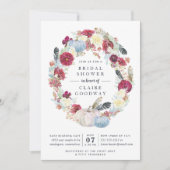 オータムパンプキン&バーガンディフローラブライダルシャワー 招待状 (正面)