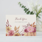 オータムパンプキン & フォールワイルドフラワーズ フラット サンキューカード (スタンド正面)