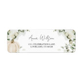 オータムパンプキン ユーカリ 結婚式 返信住所ラベル ラベル (正面)