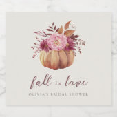 オータムパンプキン＆ワイルドフラワーズ "秋に恋して" スパークリングワインラベル (シングルラベル)