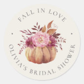 オータムパンプキン＆ワイルドフラワーズ 秋のブライダルシャワー ラウンドシール (正面)