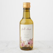 オータムパンプキン&ワイルドフラワーズ "秋の恋に落ちて" ワインラベル (正面)