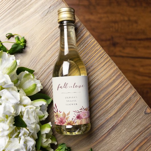 オータムパンプキン&ワイルドフラワーズ "秋の恋に落ちる" ワインラベル