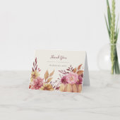 オータムパンプキン＆ワイルドフラワーズ 秋 サンキューカード (正面)