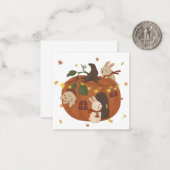 オータムファンタジー:ウサギとカボチャ ノートカード (正面/裏面インサイチュ)