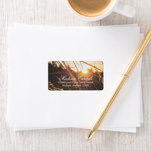 オータムフィールドサンセット秋の結婚式住所 シール (インサイチュ)