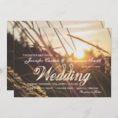 オータムフィールドサンセット秋の結婚式招待状 招待状 (正面/裏面)