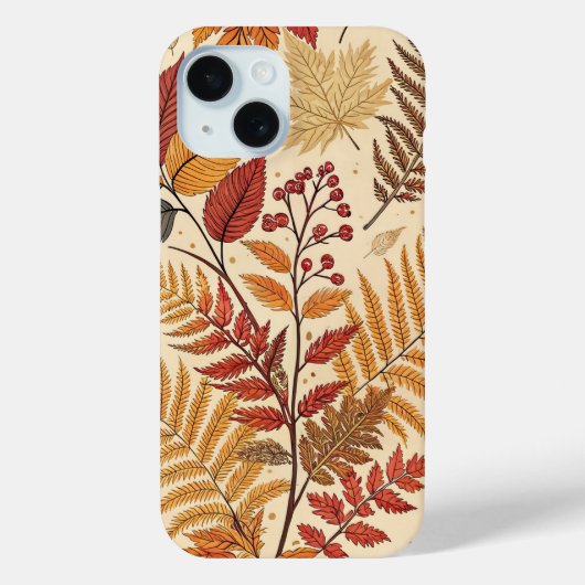 オータムフォリアージュとベリー ‐ 暖かなアースカラー Case-Mate iPhoneケース (裏面)