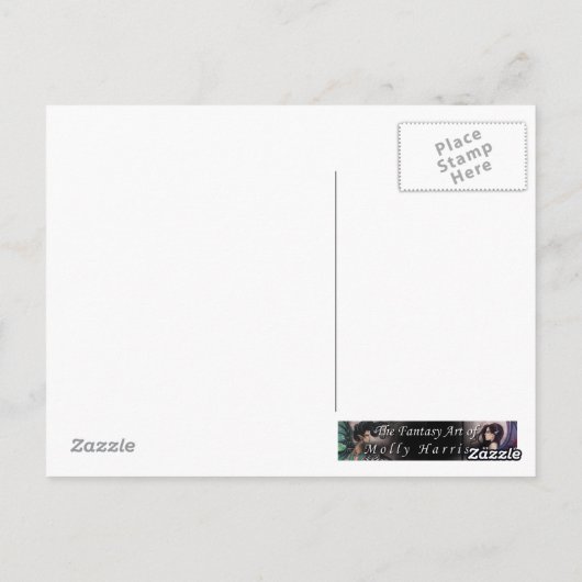 オータムフクロウファンタジー妖精とフクロウ葉書 ポストカード (裏面)