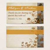 オータムフラワーズフェイクウッド結婚式の引き出物ラベル (正面&裏面)