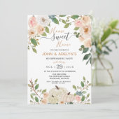 オータムフラワーズホワイトパンプキンホームスイートホームパーティー 招待状 (スタンド正面)