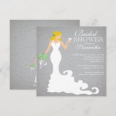 オータムブモダンロンドブライドワインブライダルシャワー 招待状 (正面/裏面)