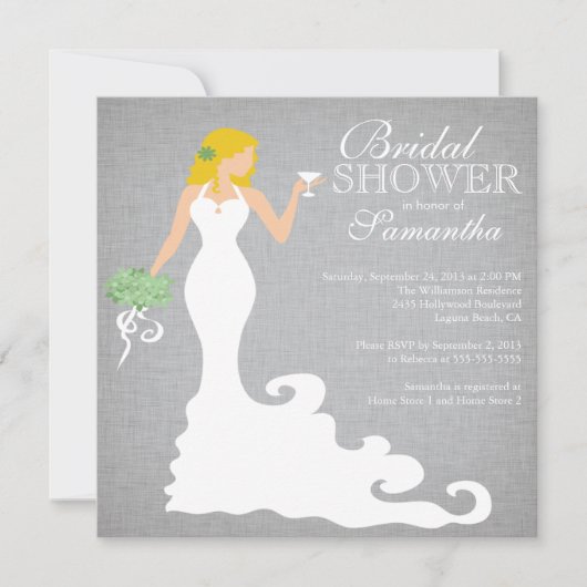 オータムブモダンロンドブライドワインブライダルシャワー 招待状 (正面)