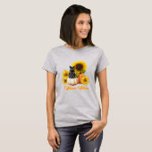 オータムブラックキャットひまわりカボチャ Tシャツ (正面フル)