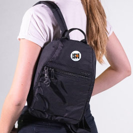 オータムブラック&オレンジプリント「ラブ」 缶バッジ