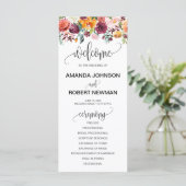 オータムブルガンディオレンジフローラ結婚式 プログラム (スタンド正面)