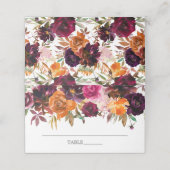 オータムブルゴーニュ&オレンジフローラブライダルシャワー プレイスカード (外部開封)