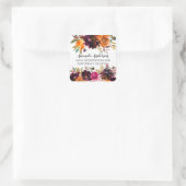 オータムブルゴーニュ&オレンジフローラ差出人住所 スクエアシール (バッグ)