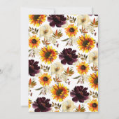 オータムブーケひまわりベイビーシャワー 招待状 (裏面)