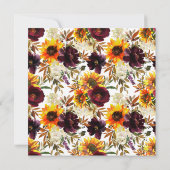 オータムブーケサンフラワーズフローラブライダルシャワー 招待状 (裏面)