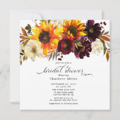 オータムブーケサンフラワーズフローラブライダルシャワー 招待状 (正面)