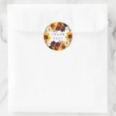 オータムブーケ ひまわり フラワーブライダルシャワー ラウンドシール (バッグ)