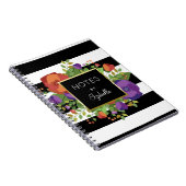 オータムブーケ&シックストライプ名前をカスタムする ノートブック (右側)