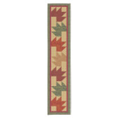 オータムベアポーキルトデザイン ショートテーブルランナー (正面)