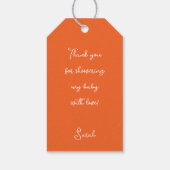 オータムベイビーシャワーパンプキンとフクロウ 秋のサンキュー ギフトタグ (裏面)