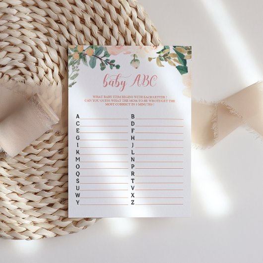 オータムベイビーシャワーベイビーABCゲームカード 招待状