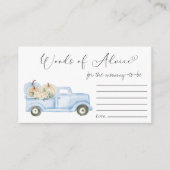 オータムベイビーボーイシャワー　パンプキンブルートラック　アドバイスカード エンクロージャーカード (正面)