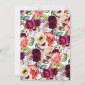 オータムホボフローラブライドガウンブライダルシャワー 招待状 (裏面)