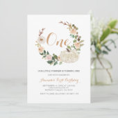 オータムホワイトグリッターパンプキン誕生日招待状 招待状 (スタンド正面)