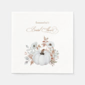 オータムホワイトパンプキンブライダルシャワー スタンダードカクテルナプキン (正面)