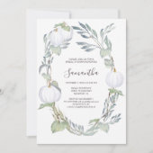 オータムホワイトパンプキンブライダルシャワー 招待状 (正面)