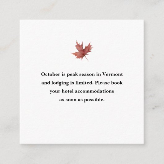 オータムマウンテン結婚ズホテル エンクロージャーカード (正面)