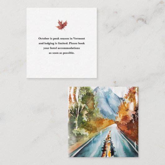 オータムマウンテン結婚ズホテル エンクロージャーカード (正面/裏面)