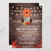 オータムメイソンジャー素朴秋の結婚式 招待状 (正面/裏面)